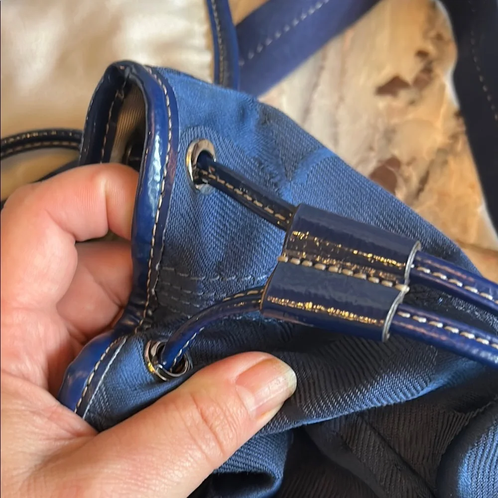 Navy Blue Coach Women's Backpack - Picture 4 of 12